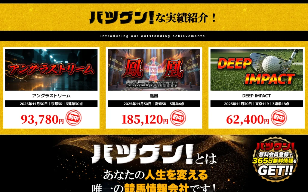 バツグン 的中実績