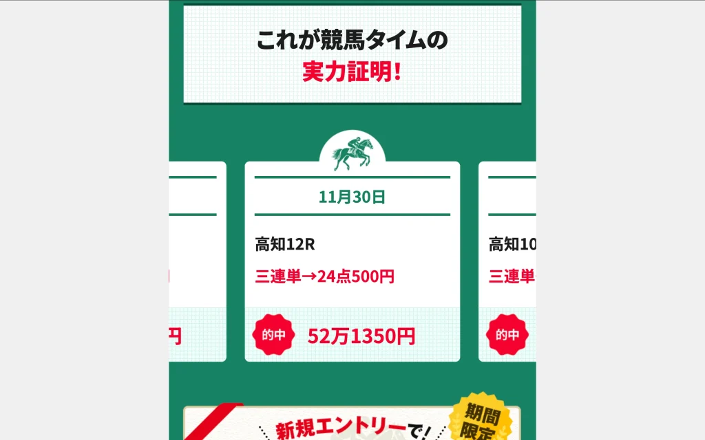 競馬タイム 的中実績